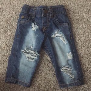 Distressed baby jeans